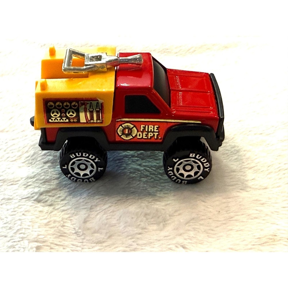 Vintage 1984 Buddy L Fire Dept Truck Red Diecast Rescue Vehicle Toy 3 Inch